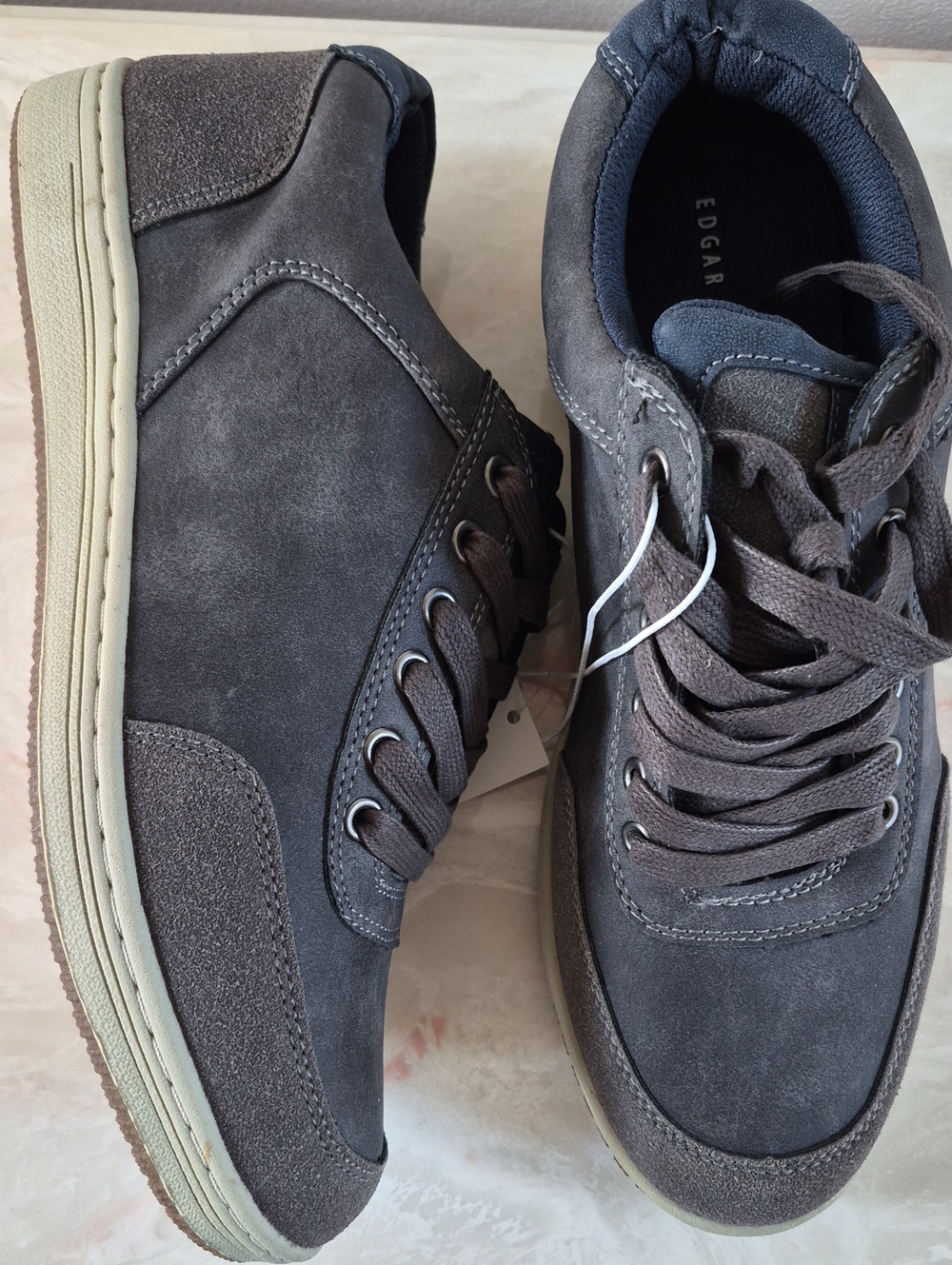 Edgar Gray Suede Men's Lace-Up Sneakers